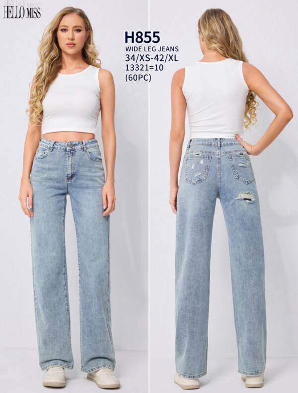 Spodnie damskie jeans Roz 34-42, 1 Kolor Paczka 10 szt