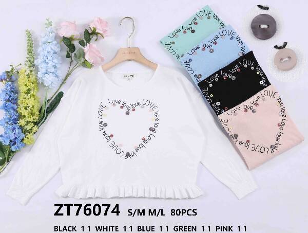 Swetry damskie (Francja produkt) Roz S/M-L/XL, Mix kolor, Paszka 10 szt