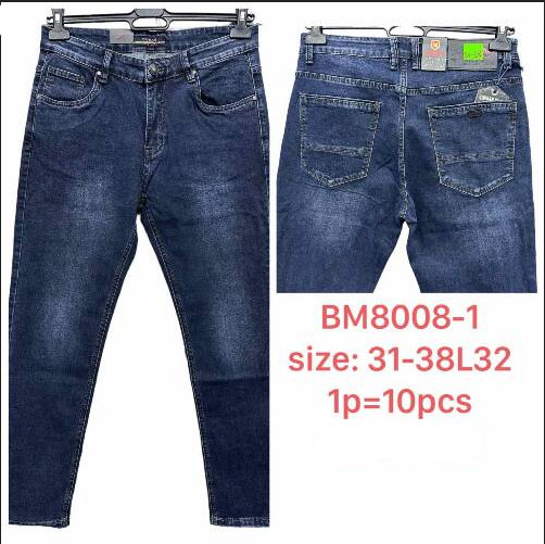 Spodnie jeans meskie Roz 31-38, 1 Kolor, Paszka 10 szt