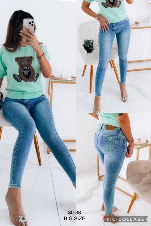 Spodnie damska jeans. Roz 30-38. 1 kolor. Paszka 10 szt