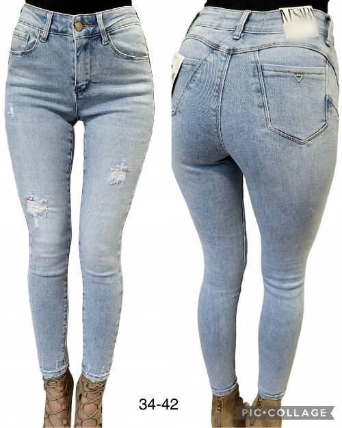 Spodnie damska jeans. Roz 34-42. 1 kolor. Paszka 10 szt