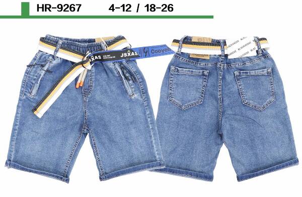Spodenki chłopięca jeans. Roz 8-16 . 1 kolor Paczka 5 szt.