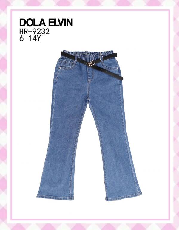 Spodnie dziewczęca jeans. Roz 6-14. 1 kolor Paczka 6 szt.