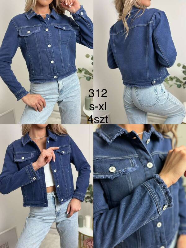 Kurtki damskie jeansy Roz S-XL. 1 kolor Paczka 4 szt.
