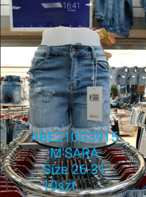 Szorty damska jeans. Roz 25-31. 1 Kolor. Paszka 10 szt