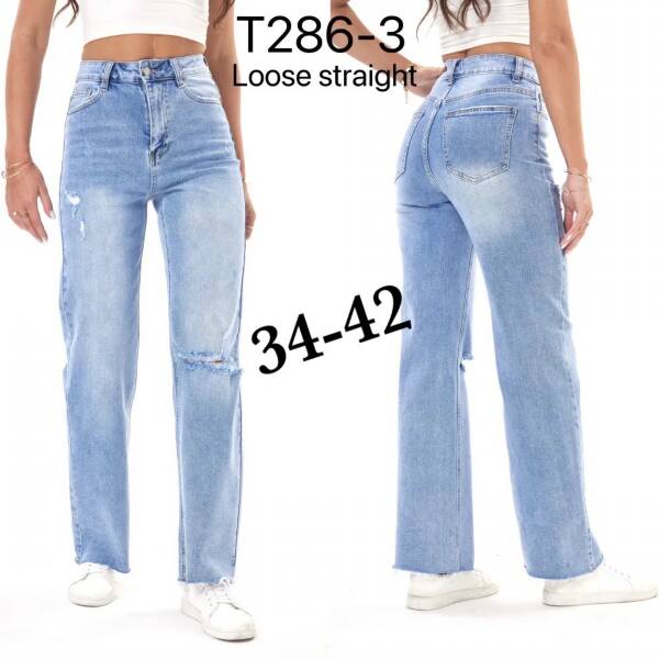 Spodnie damska jeans. Roz 34-42. 1 Kolor . Pasczka 10 szt.