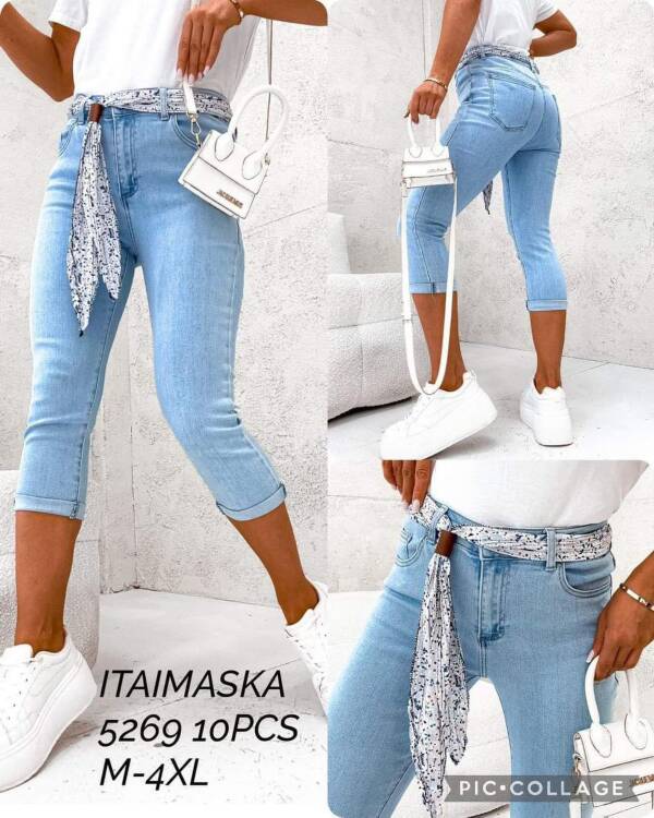 Spodnie damska jeans. Roz M-4XL. 1 kolor. Paszka 10 szt