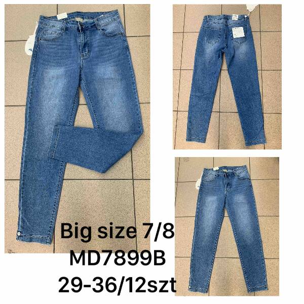 Spodnie damska jeans duze. Roz 29-36. 1 kolor. Paszka 12 szt