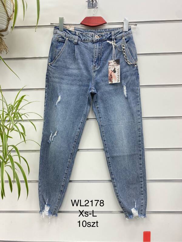 Spodnie damska jeans. Roz XS-L. 1 Kolor . Pasczka 10 szt.