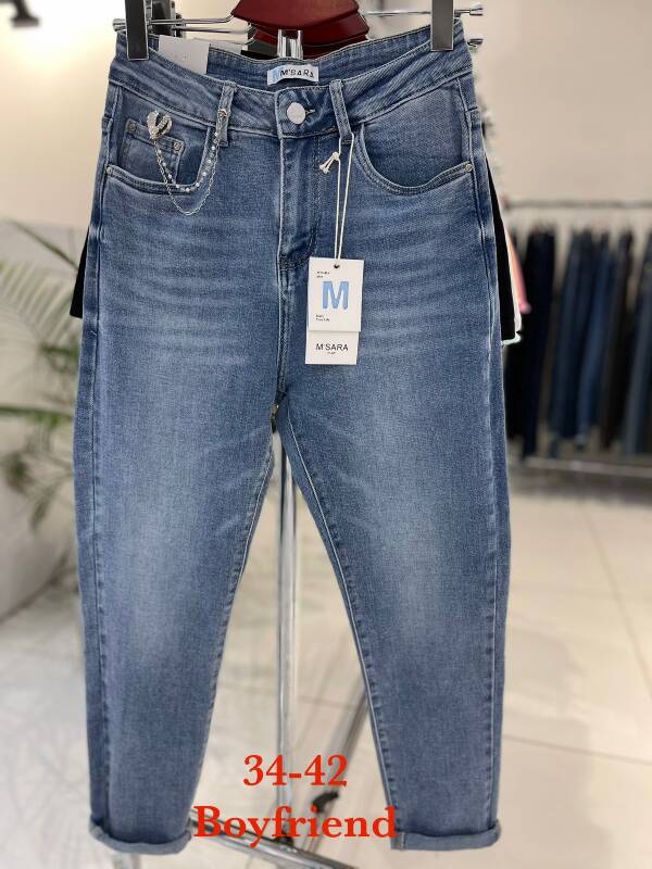 Spodnie damska jeans. Roz 34-42. 1 kolor. Paszka 10 szt.