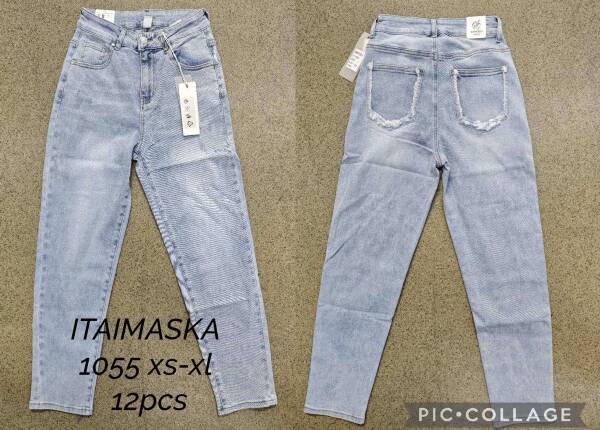 Spodnie damkie jeans Roz XS-XL. 1 kolor Paczka 12 szt