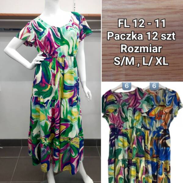 Sukienka damska Roz S/M-L/XL , Mix kolor Paczka 12 szt