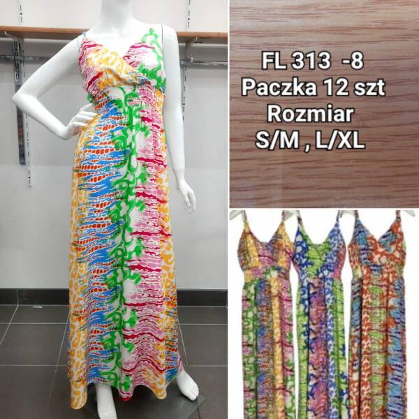 Sukienka damska Roz S/M-L/XL,  Mix kolor Paczka 12 szt