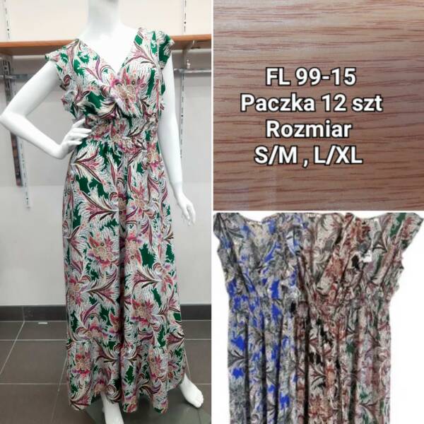 Sukienka damska Roz S/M-L/XL,  Mix kolor Paczka 12 szt