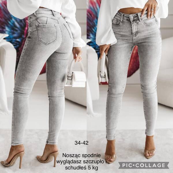 Spodnie damskie jeansy Roz 34-42, 1 Kolor Paczka 10szt