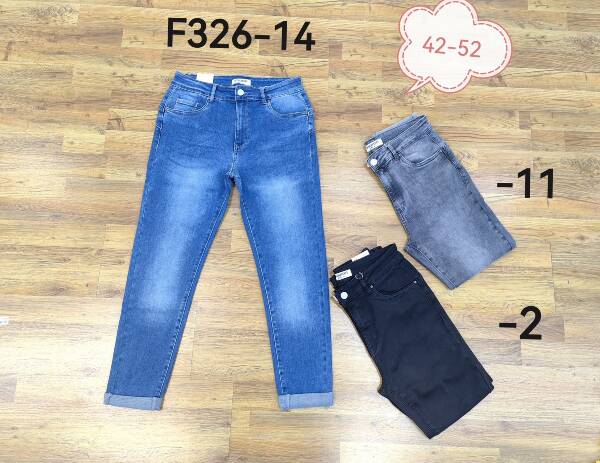Spodnie damskie jeansy Roz 44-52 , 1 kolor Paczka 12 szt