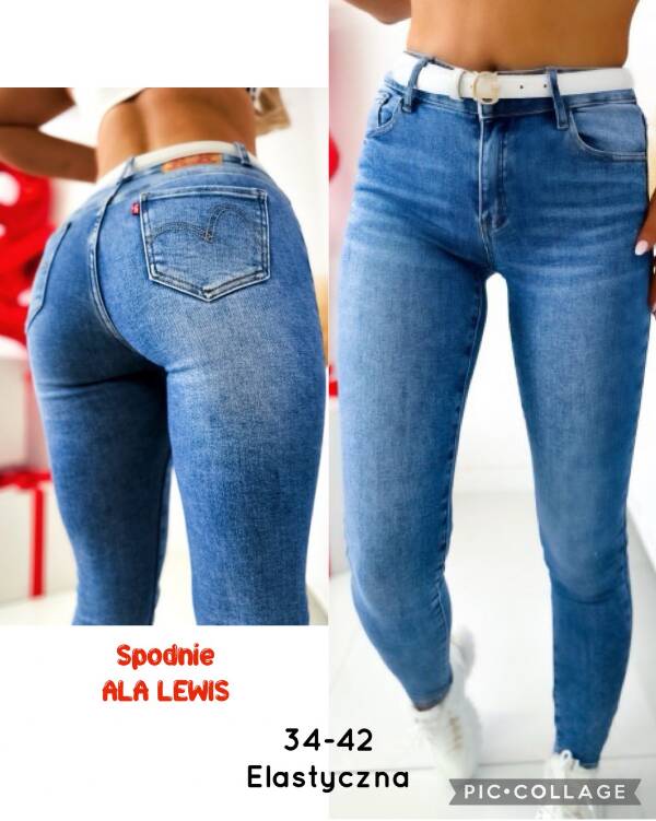 Spondnie damska jeans. Roz 34-42. 1 Kolor. Pasczka 10 szt.