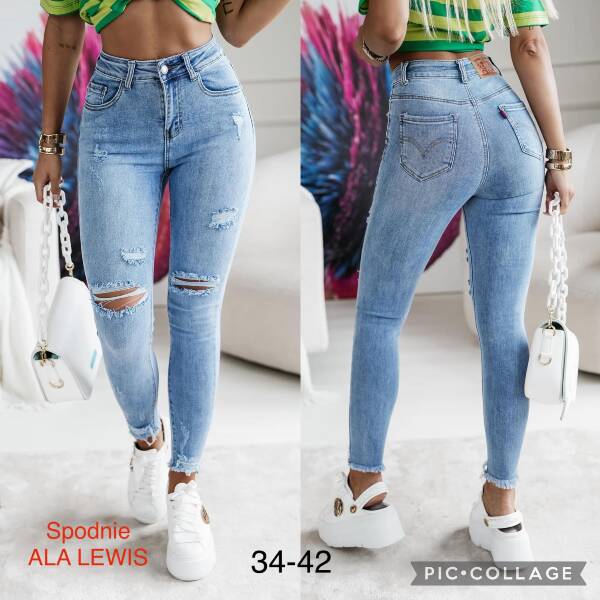 Spodnie damskie jeansy Roz 34-42, 1 Kolor Paczka 10 szt