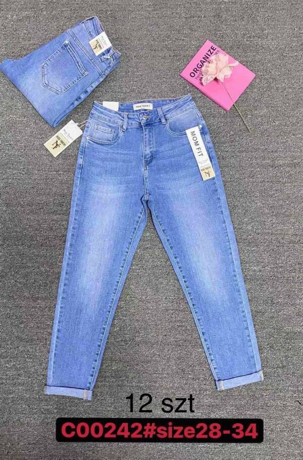 Spodnie  damska jeans . Roz 28-34. 1 kolor. Paszka 12szt.  