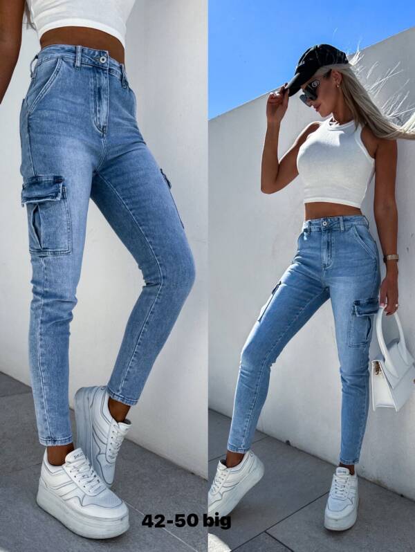 Spodnie damskie jeansy Roz 42-50, 1 Kolor Paczka 10 szt