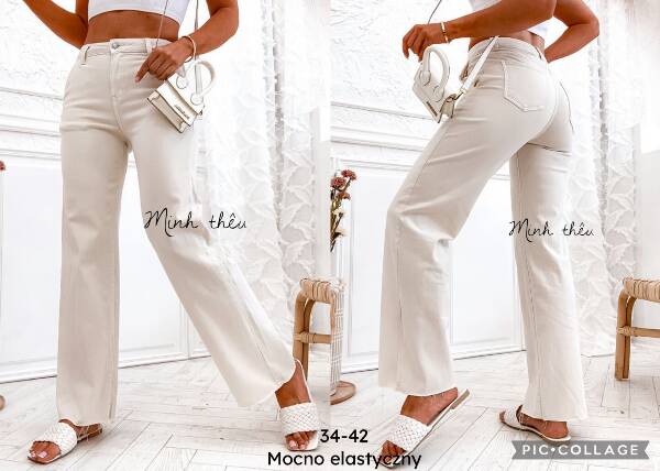 Spodnie damskie jeansy Roz 34-42, 1 Kolor Paczka 12 szt
