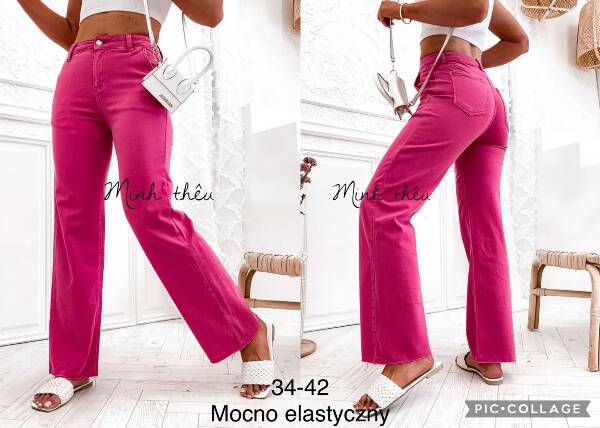 Spodnie damskie jeansy Roz 34-42, 1 Kolor Paczka 12 szt