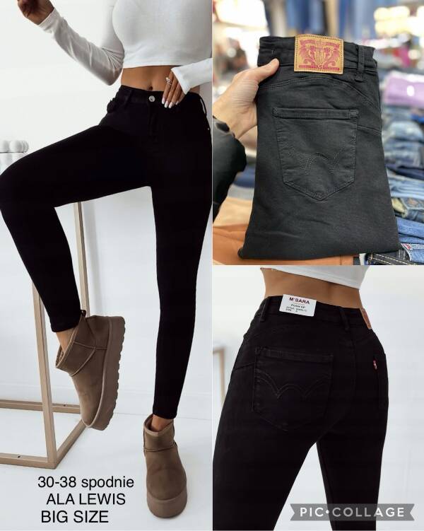 Spodnie damskie jeansy Roz 30-38, 1 Kolor Paczka 10 szt