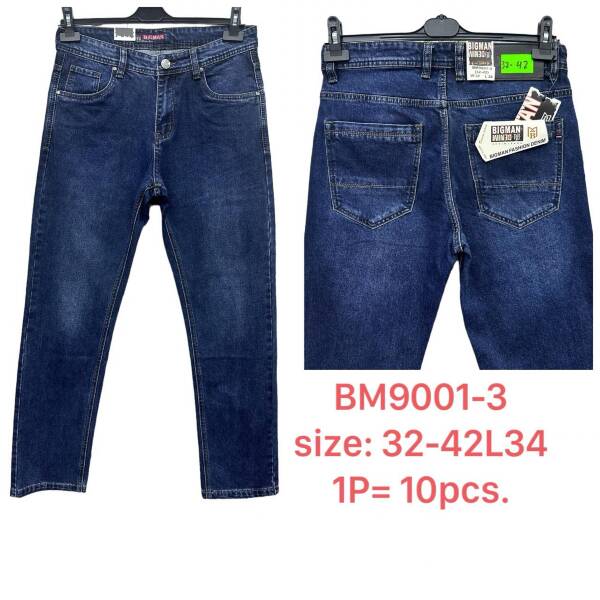 Spodnie jeansy meskie Roz 32-42, 1 kolor Paczka 10 szt