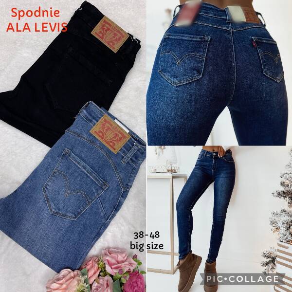 Spodnie damskie jeansy Roz 38-48, 1 Kolor Paczka 10 szt