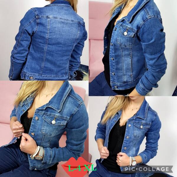Kurtki damskie jeansy Roz L-4XL, 1 Kolor Paczka 12 szt