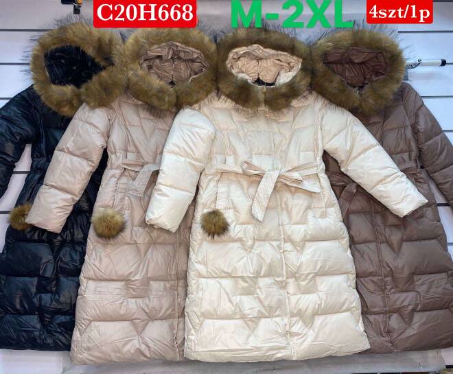 Kurtki damskie zimowe  Roz M-2XL, 1 Kolor Paczka 4 szt