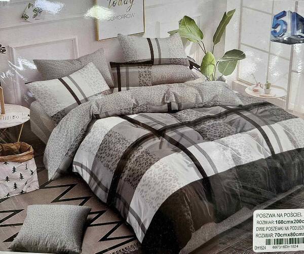 Komplet pościel 3 części Roz 160 x 200 , Mix wzory, Paczka 6 szt