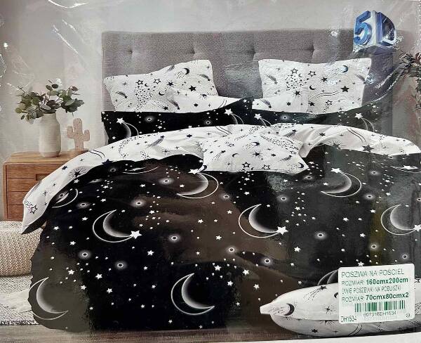 Komplet pościel 3 części Roz 160 x 200 , Mix wzory, Paczka 6 szt