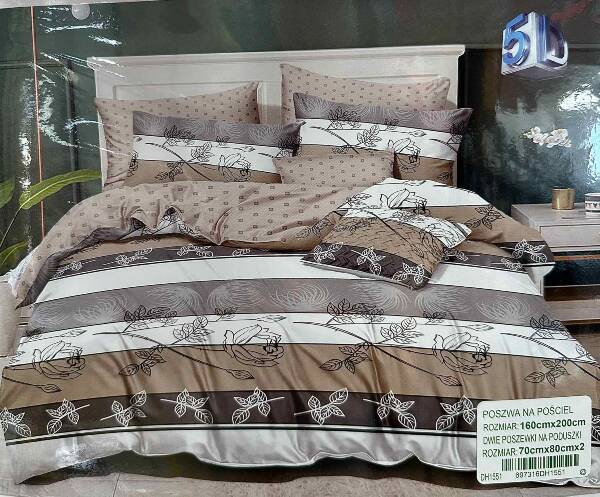 Komplet pościel 3 części Roz 160 x 200 , Mix wzory, Paczka 6 szt
