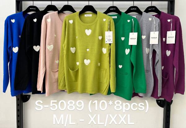 Swetry damskie Roz M/L-XL/XXL, Mix Kolor Paszka 12 szt