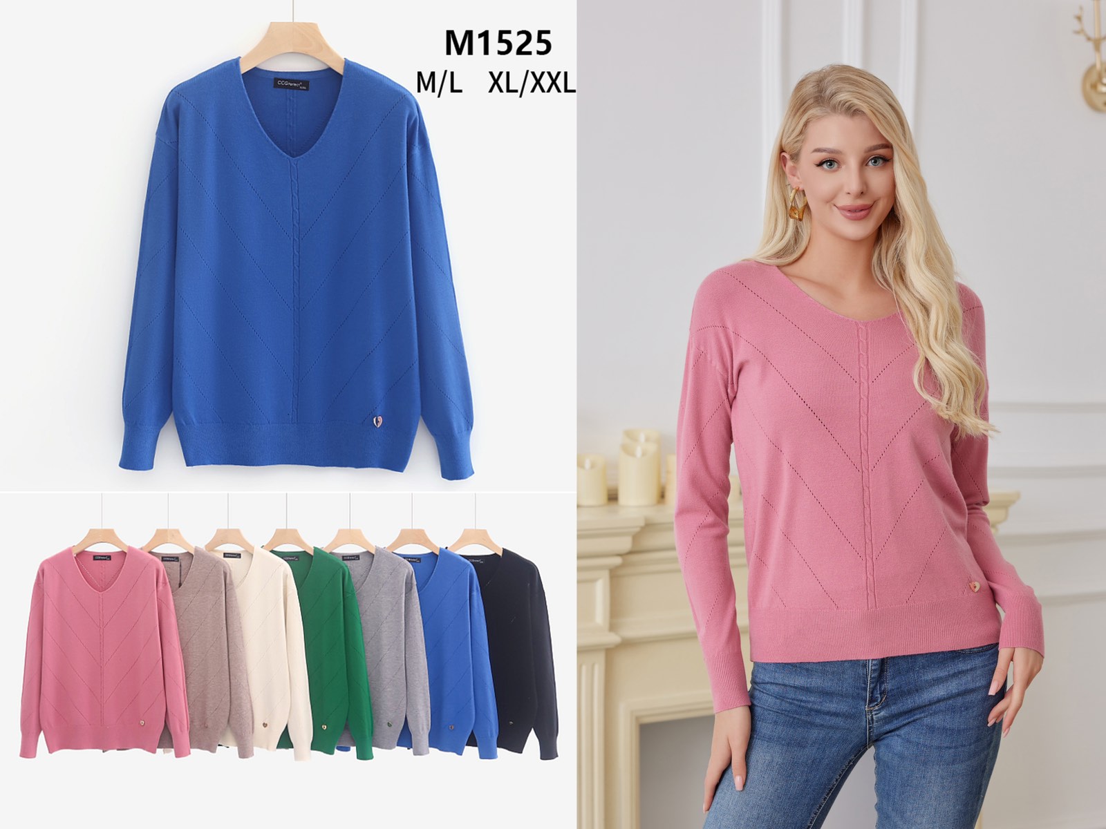 Swetry damskie Roz M-2XL Mix kolor Paczka 10 szt