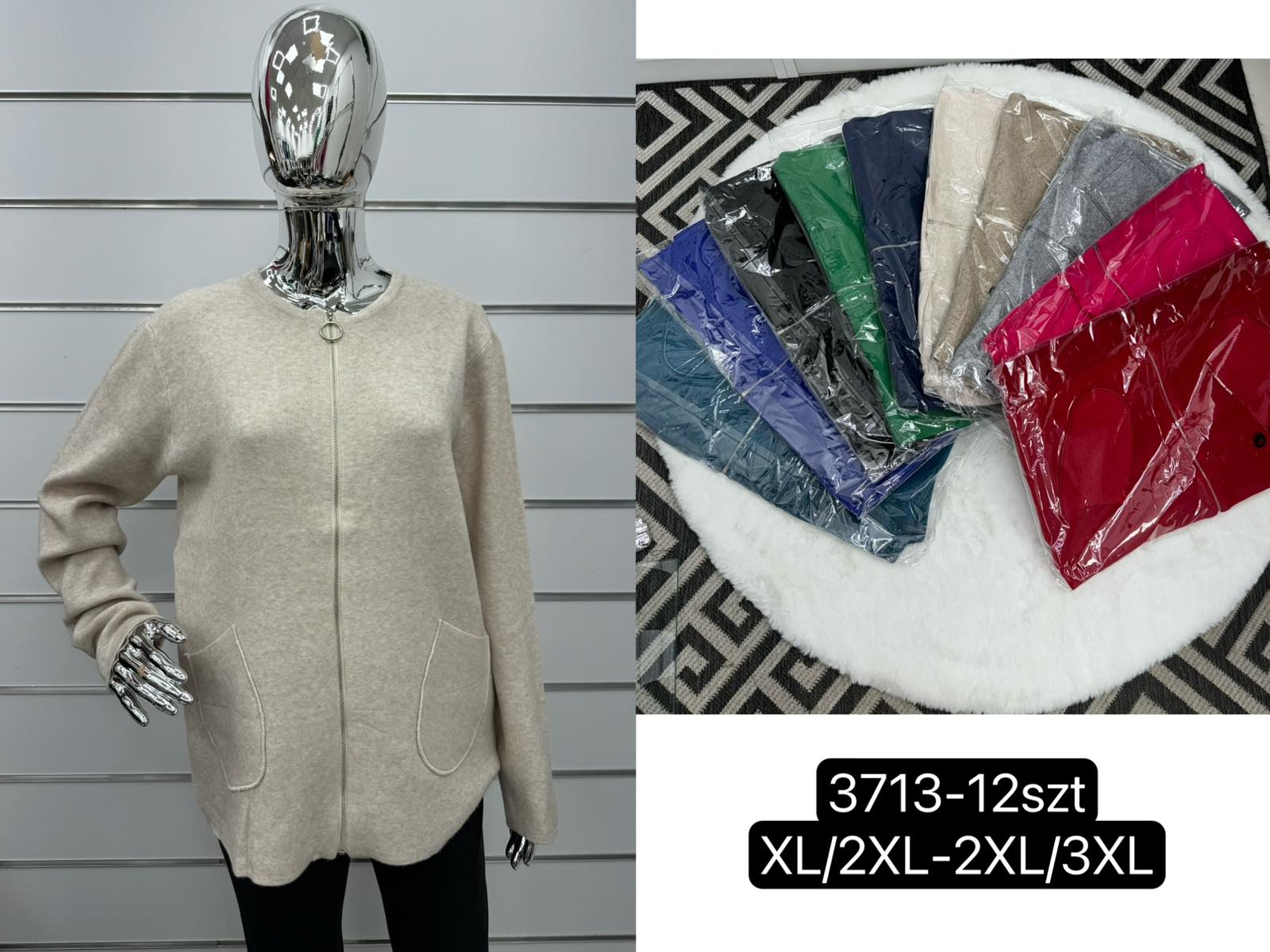 Bluza damska Roz XL-3XL Mix kolor Paczka 12 szt