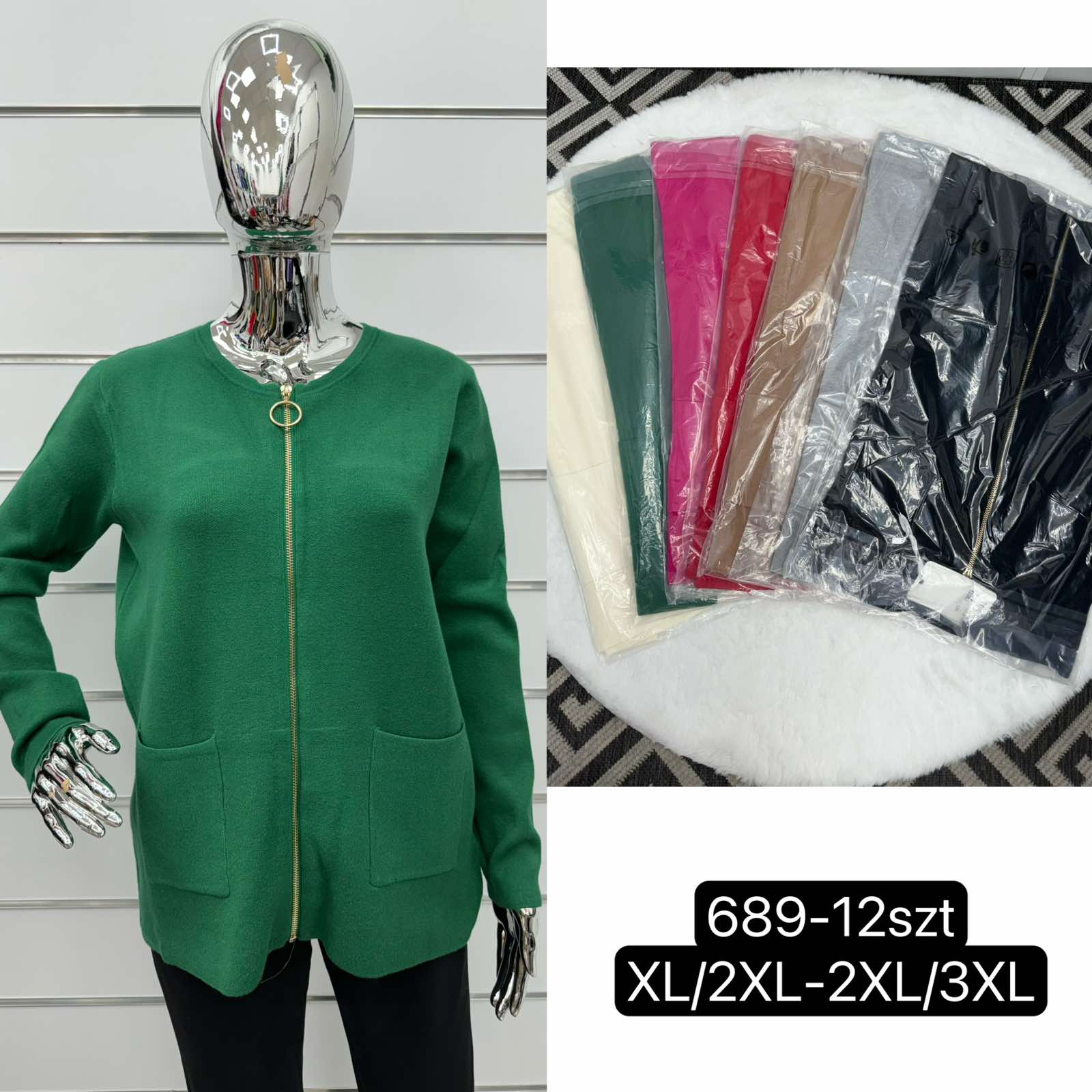 Bluza damska Roz XL-3XL Mix kolor Paczka 12 szt