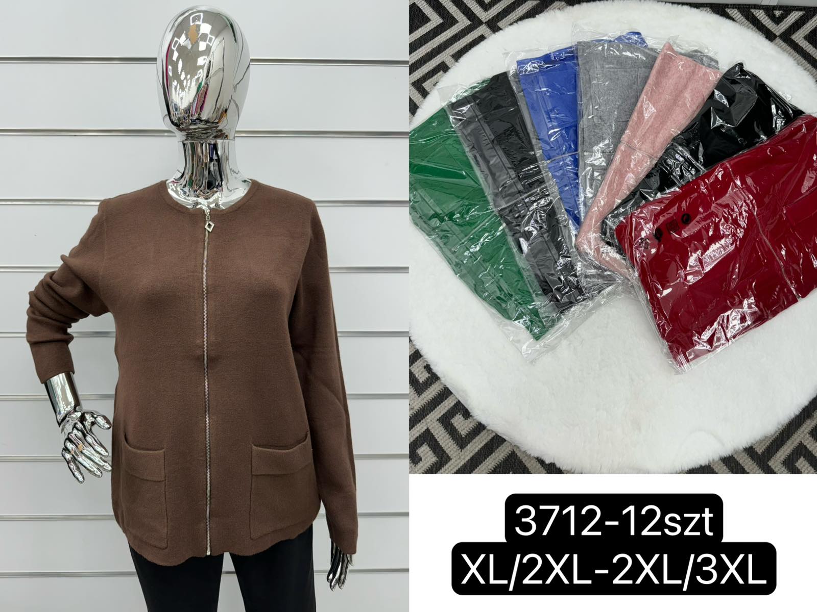 Bluza damska Roz XL-3XL Mix kolor Paczka 12 szt