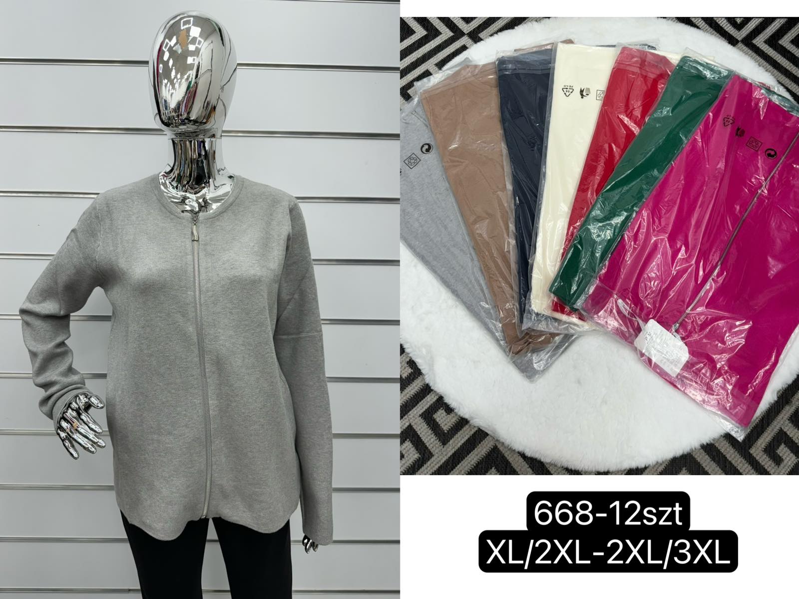 Bluza damska Roz XL-3XL Mix kolor Paczka 12 szt