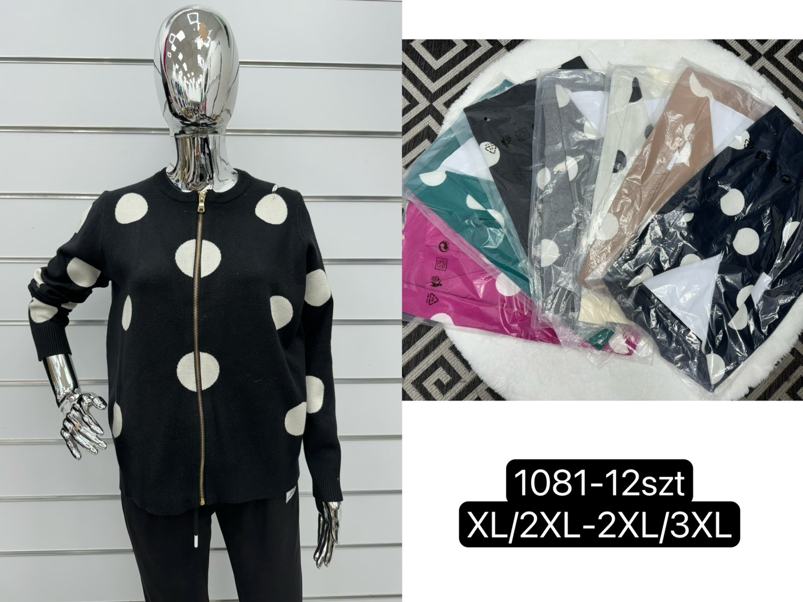 Bluza damska Roz XL-3XL Mix kolor Paczka 12 szt