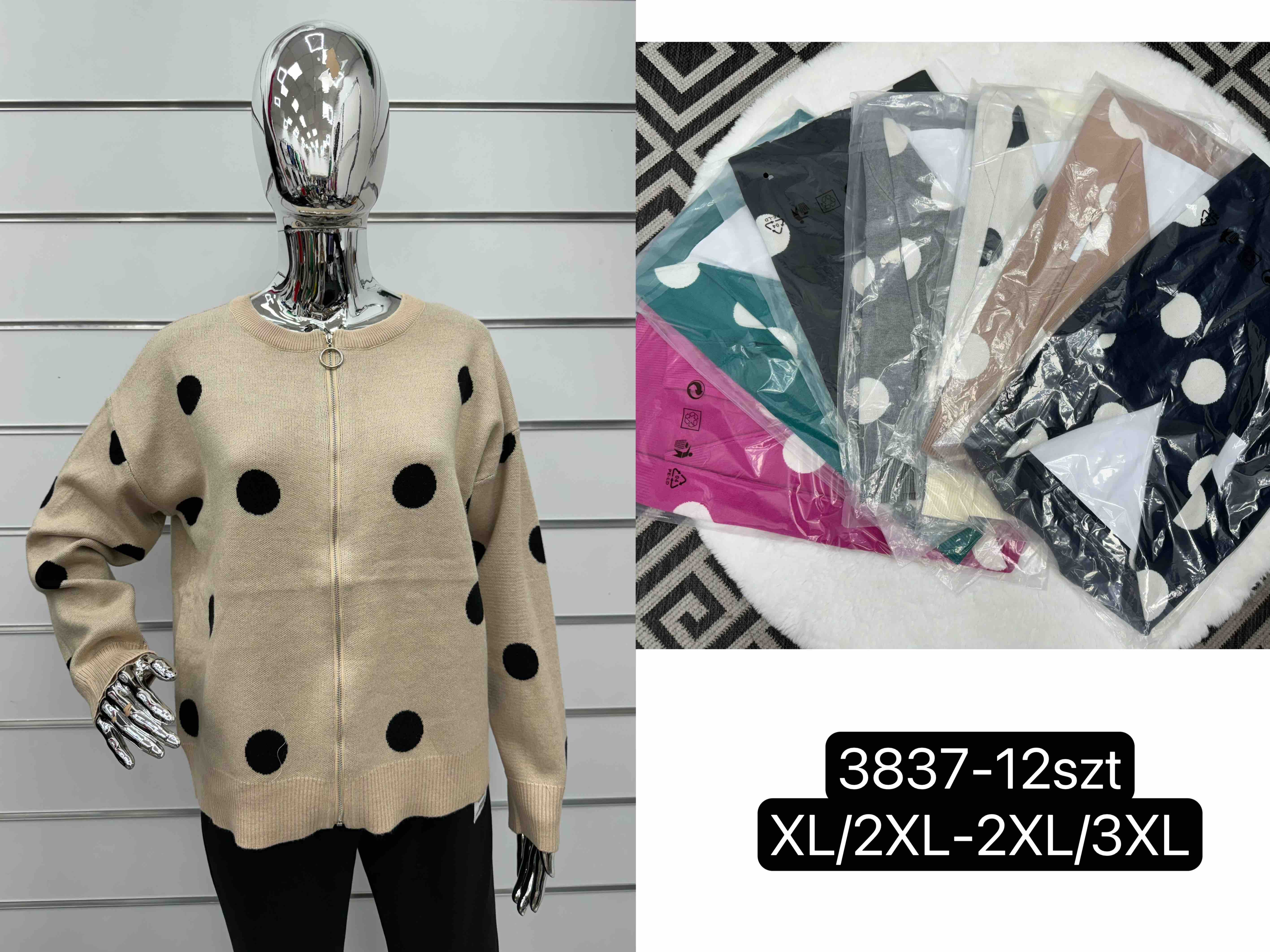 Bluza damska Roz XL-3XL Mix kolor Paczka 12 szt
