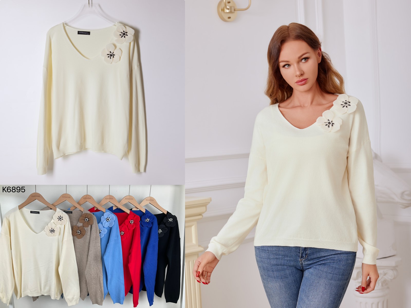 Swetry damskie Roz Standard Mix kolor Paczka 10 szt