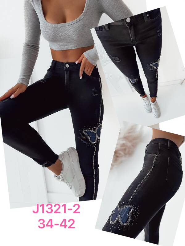 Spodnie damskie jeansy  Roz 34-42, 1 Kolor Paczka 10 szt