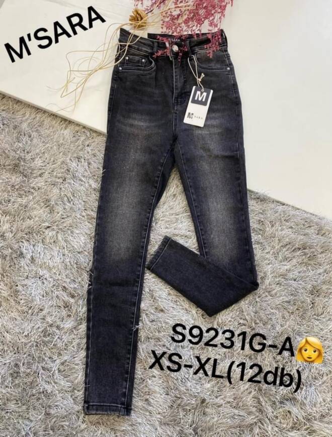 Spodnie damskie jeansy Roz XS-XL, 1 Kolor Paczka 12 szt