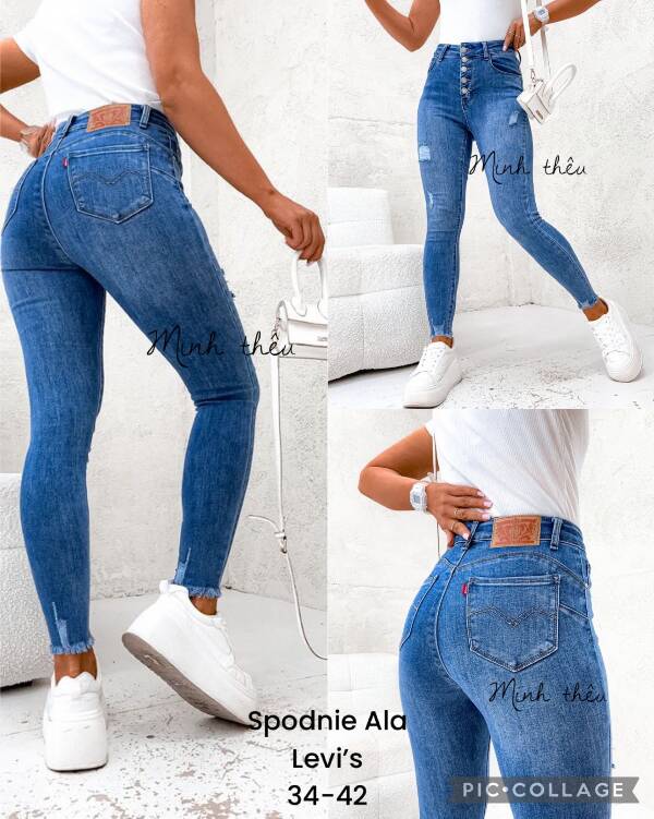 Spodnie damskie jeansy Roz 34-42, 1 Kolor Paczka 10 szt