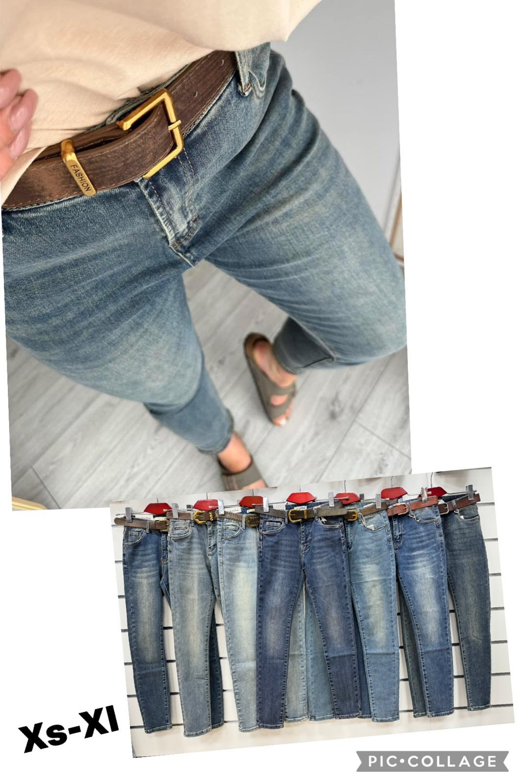 Spodnie damskie jeansy Roz XS-XL, 1 Kolor Paczka 10 szt