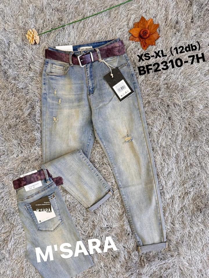 Spodnie damskie jeansy Roz XS-XL, 1 Kolor Paczka 12 szt