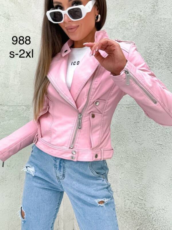 Kurtki damskie skórzana Roz S-2XL, 1 kolor Paczka 5 szt
