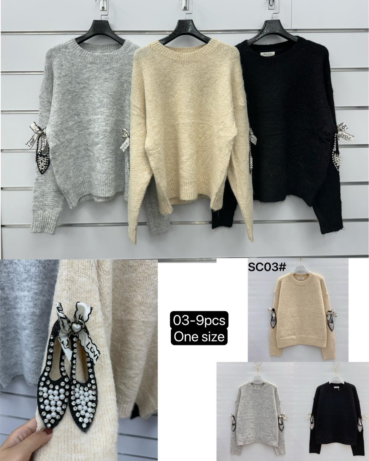 Swetry damskie Roz Standard Mix kolor Paczka 9 szt